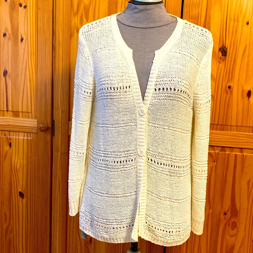 Cable &gauge knitted cardigan